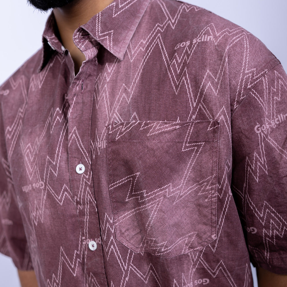 Relaxed Fit Cotton All-Over Print Short Sleeve Shirt for Men | Giovane Clothing