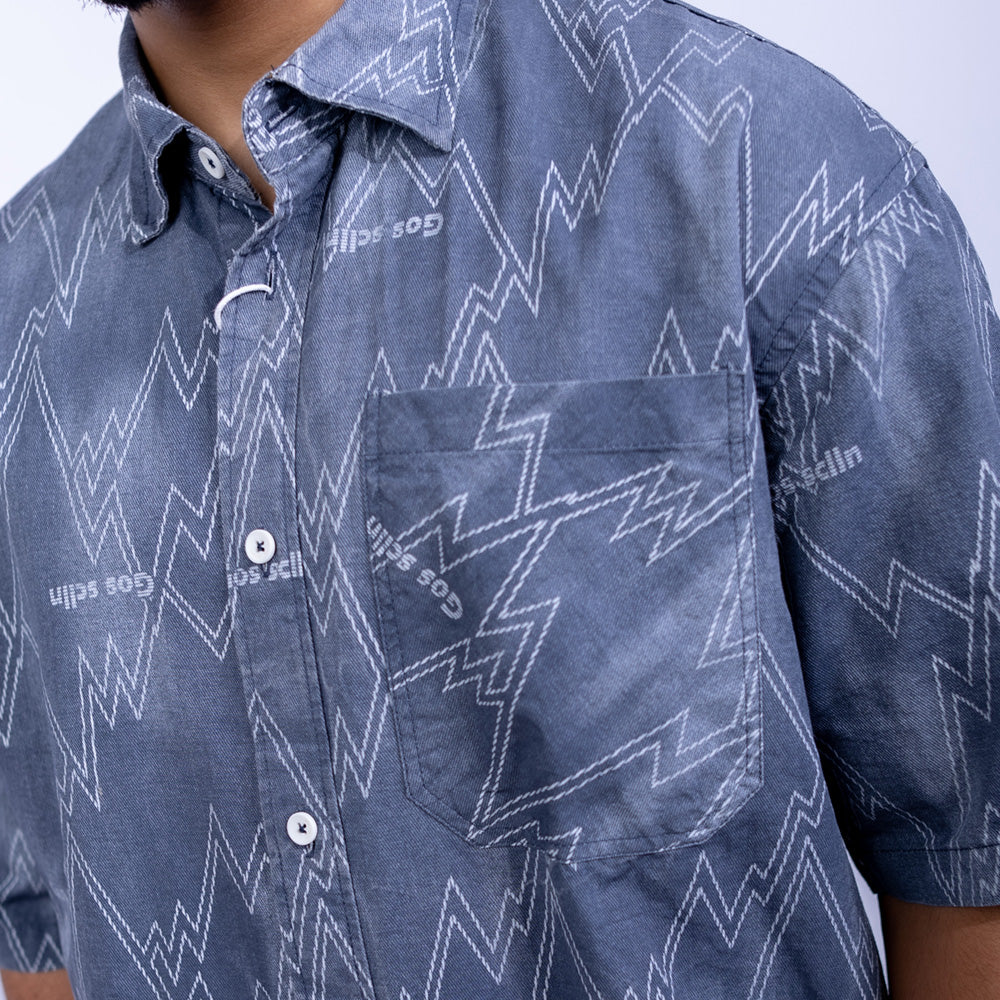 Relaxed Fit Cotton All-Over Print Short Sleeve Shirt for Men | Giovane Clothing