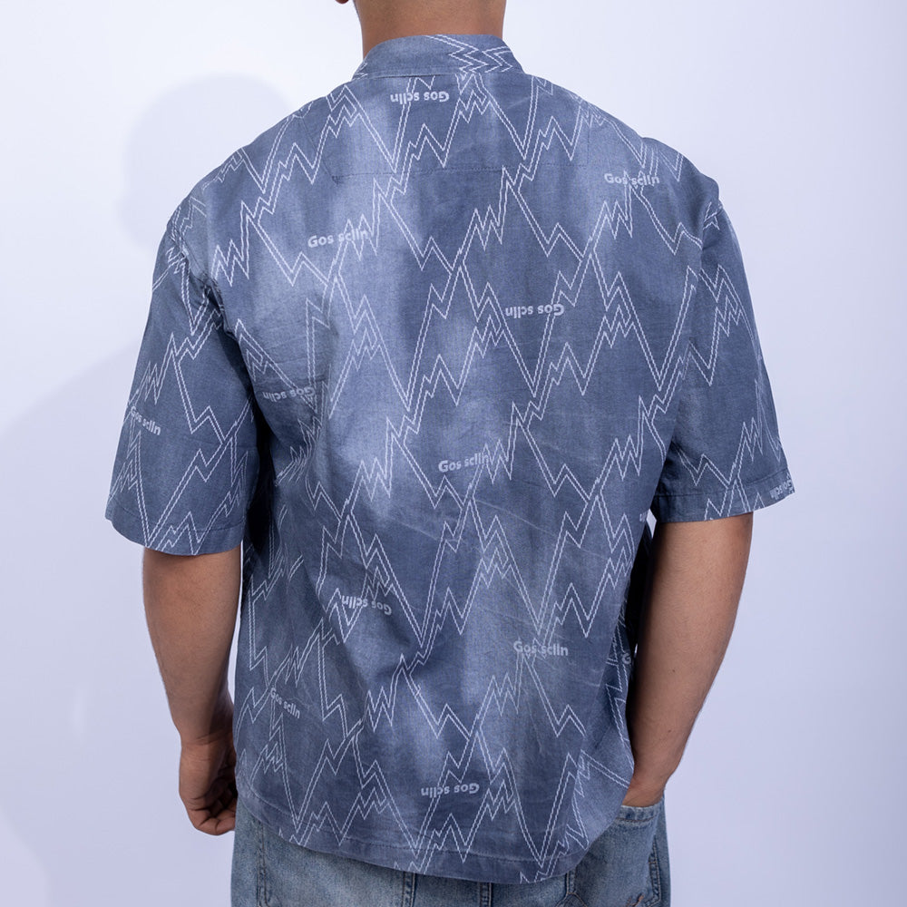 Relaxed Fit Cotton All-Over Print Short Sleeve Shirt for Men | Giovane Clothing