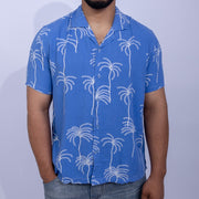 Relaxed Fit Linen All-Over Print Short Sleeve Shirt for Men | Giovane Clothing