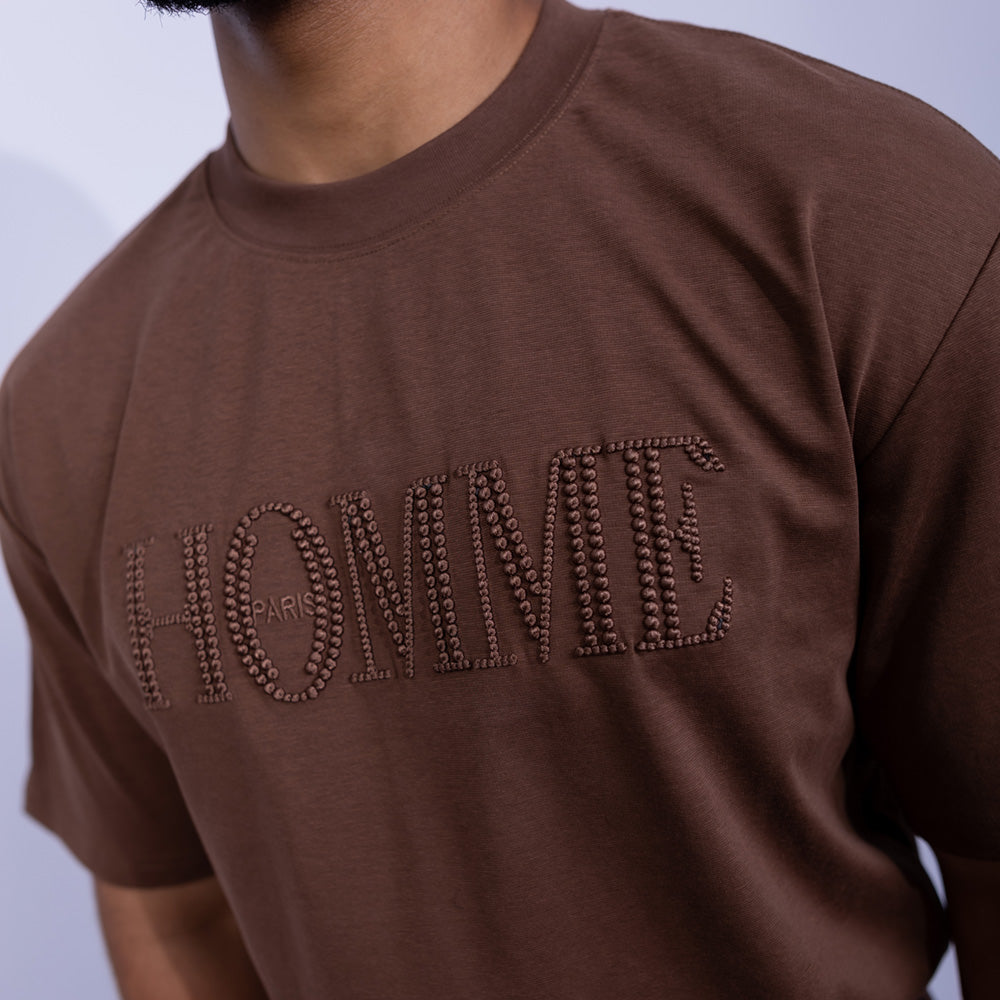تيشيرت قطن أوفرسايز بطباعة نص أمامية للرجال | Giovane Clothing