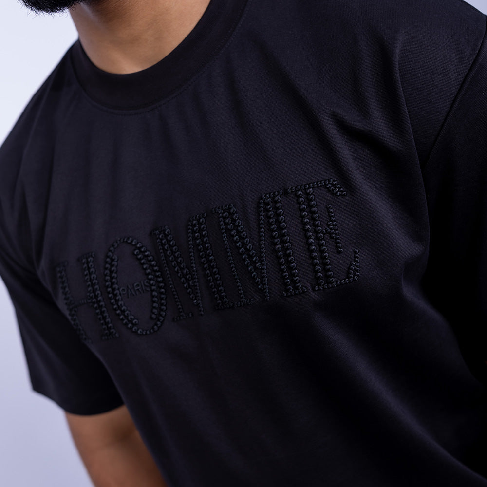 تيشيرت قطن أوفرسايز بطباعة نص أمامية للرجال | Giovane Clothing