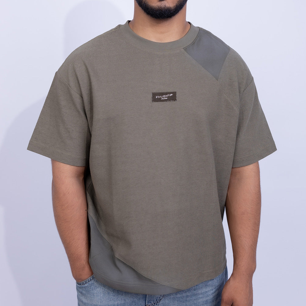 تيشيرت قطن بوكس فيت بباناليه كونتراست للرجال | Giovane Clothing