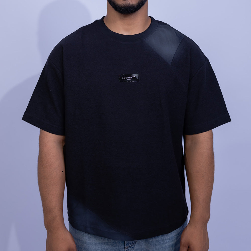 تيشيرت قطن بوكس فيت بباناليه كونتراست للرجال | Giovane Clothing