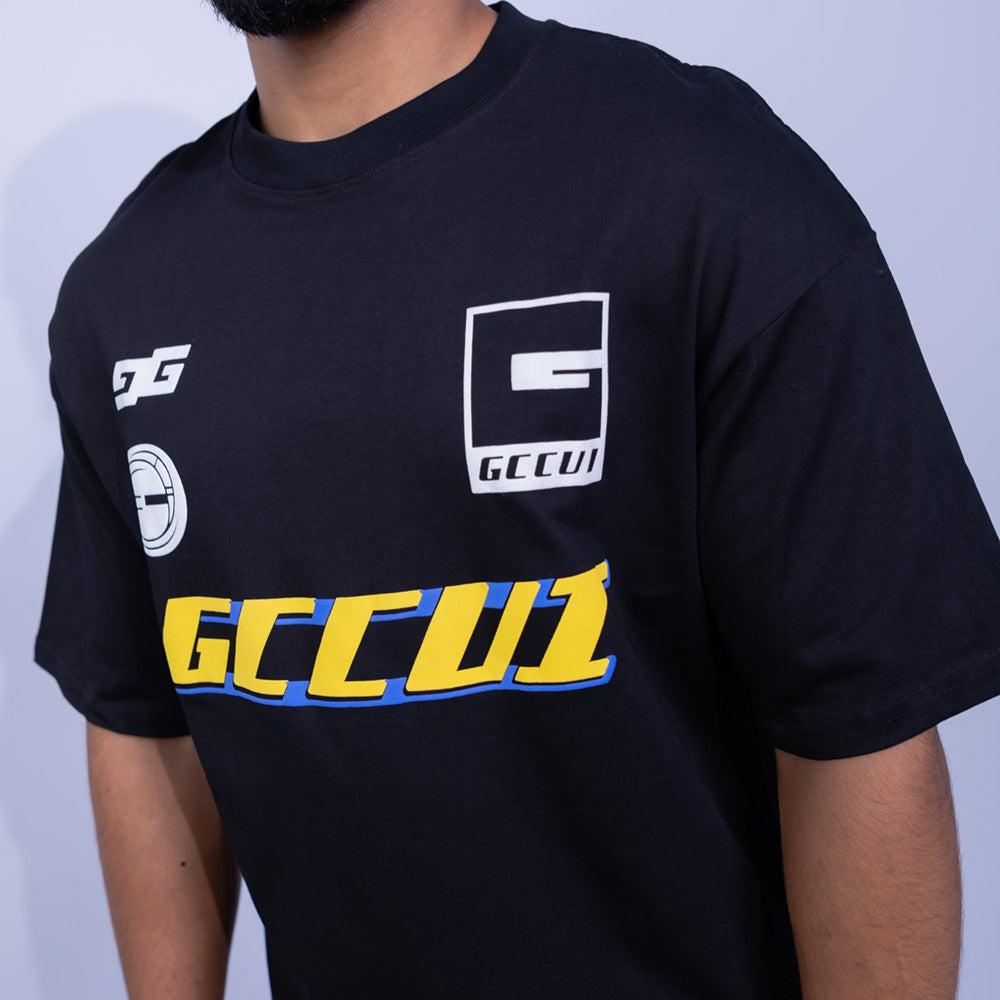 Oversized Cotton Racing Graphic Print T-Shirt for Men | Giovane Clothing