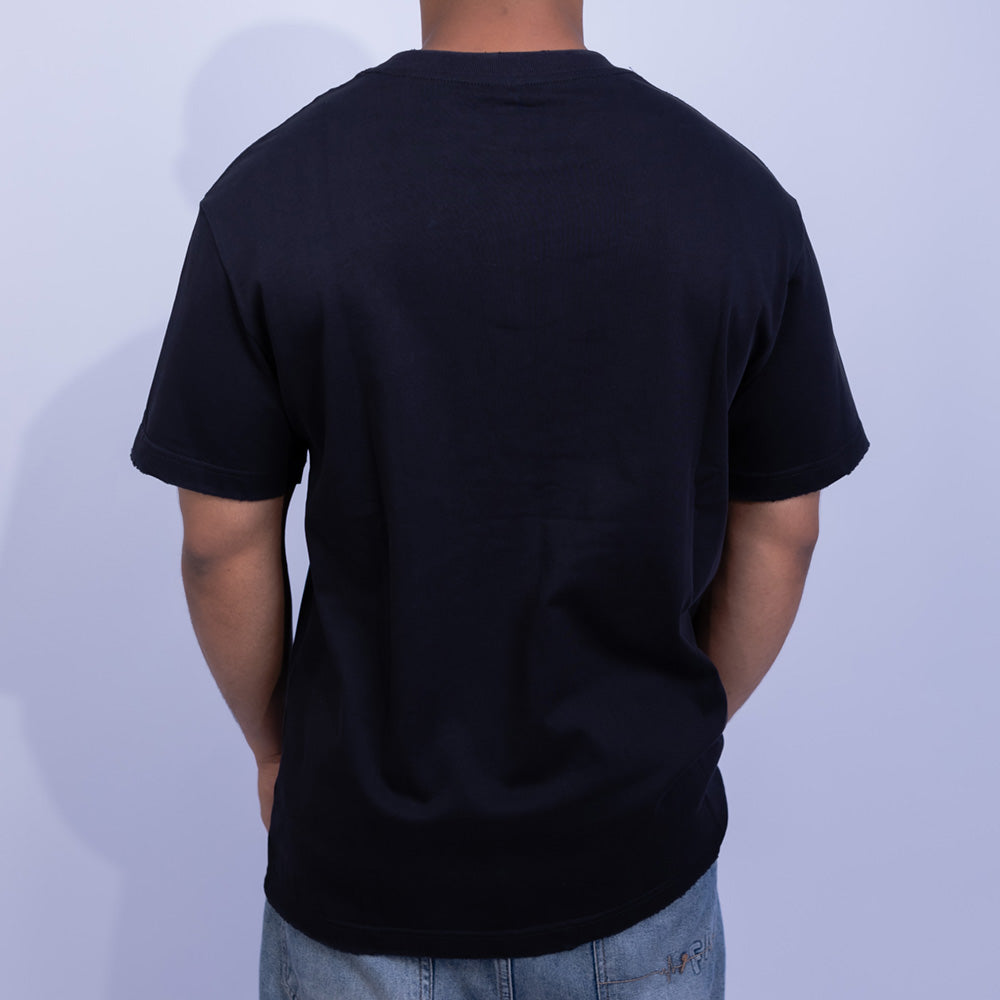 Oversized Cotton Graffiti Script Graphic T-Shirt for Men | Giovane Clothing