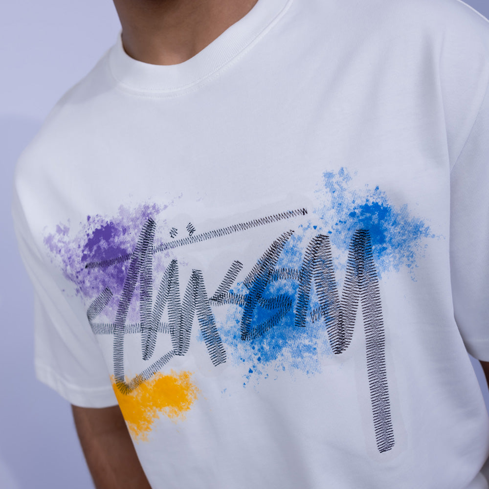 Oversized Cotton Graffiti Script Graphic T-Shirt for Men | Giovane Clothing