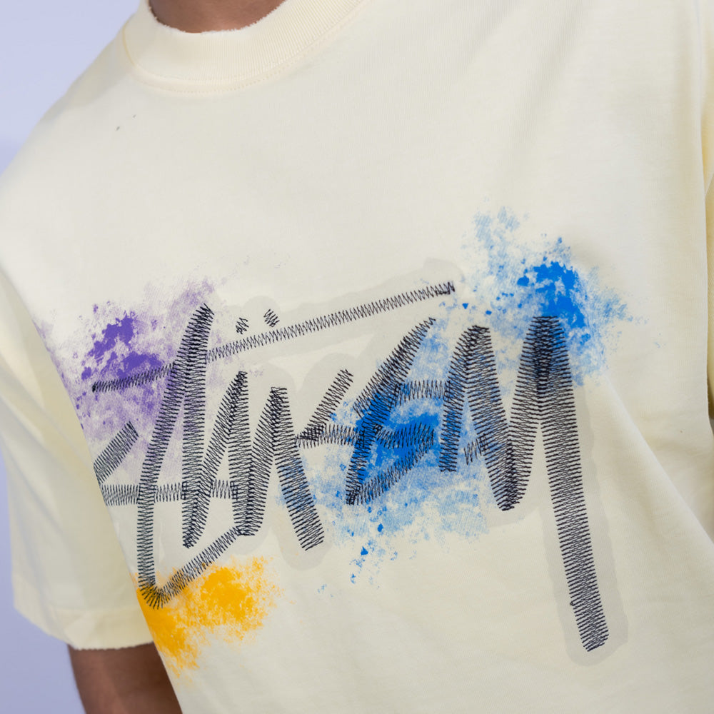 Oversized Cotton Graffiti Script Graphic T-Shirt for Men | Giovane Clothing