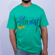 Oversized Cotton Graffiti Script Graphic T-Shirt for Men | Giovane Clothing