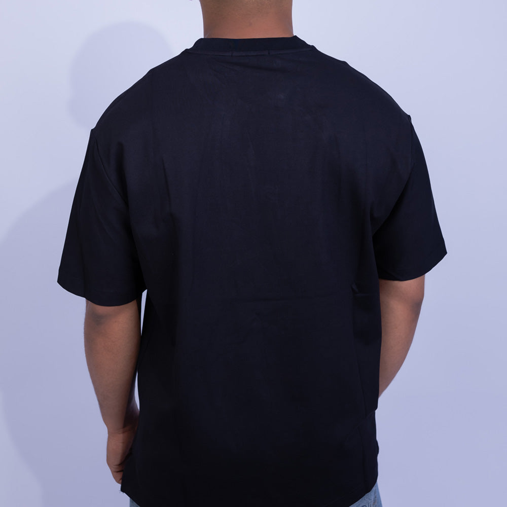 تيشيرت قطن أوفرسايز بغرزة كونتراست للرجال | Giovane Clothing