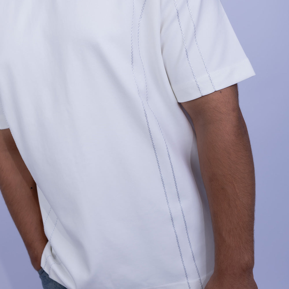 تيشيرت قطن أوفرسايز بغرزة كونتراست للرجال | Giovane Clothing