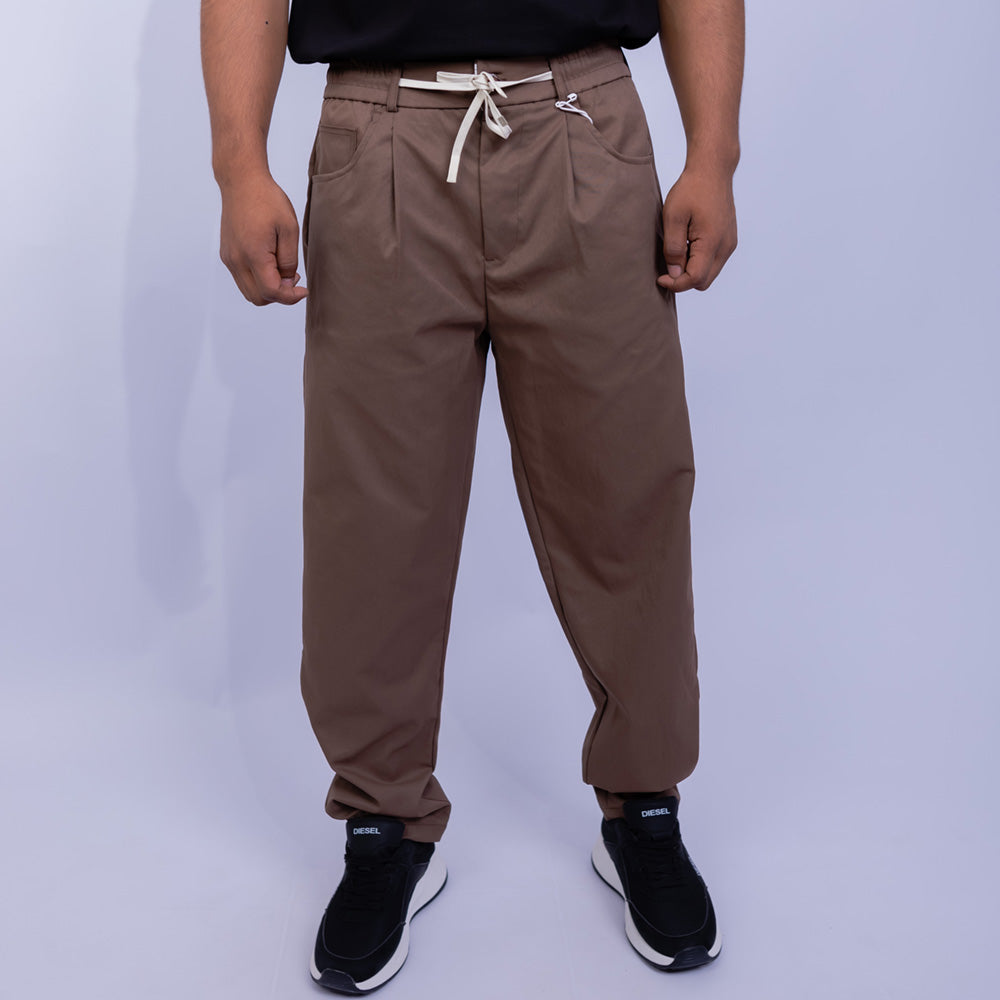 بنطلون قطن ريلاكسد فيت بخيط سحب للرجال | Giovane Clothing