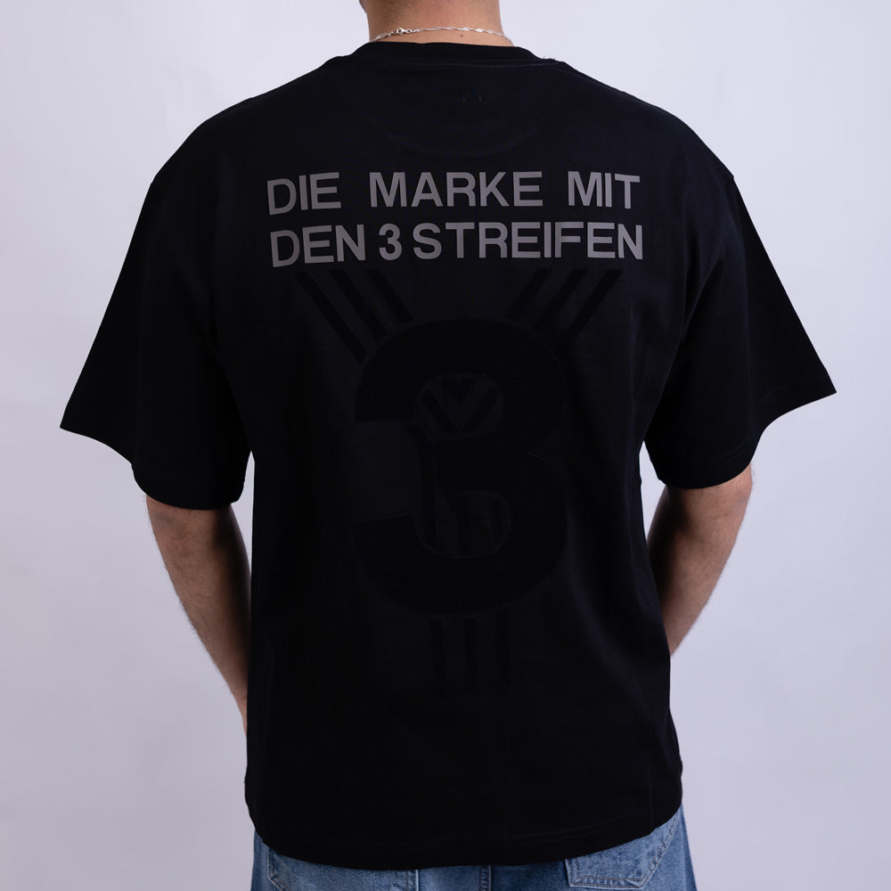 Oversized Men's Cotton Front & Back Graphic Print Mock Neck T-Shirt