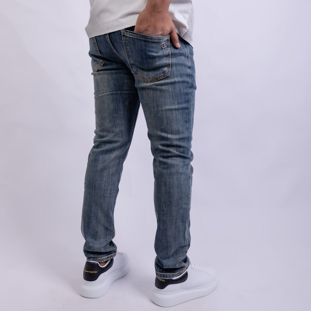 Slim Fit Vintage Wash Denim Jeans - GC