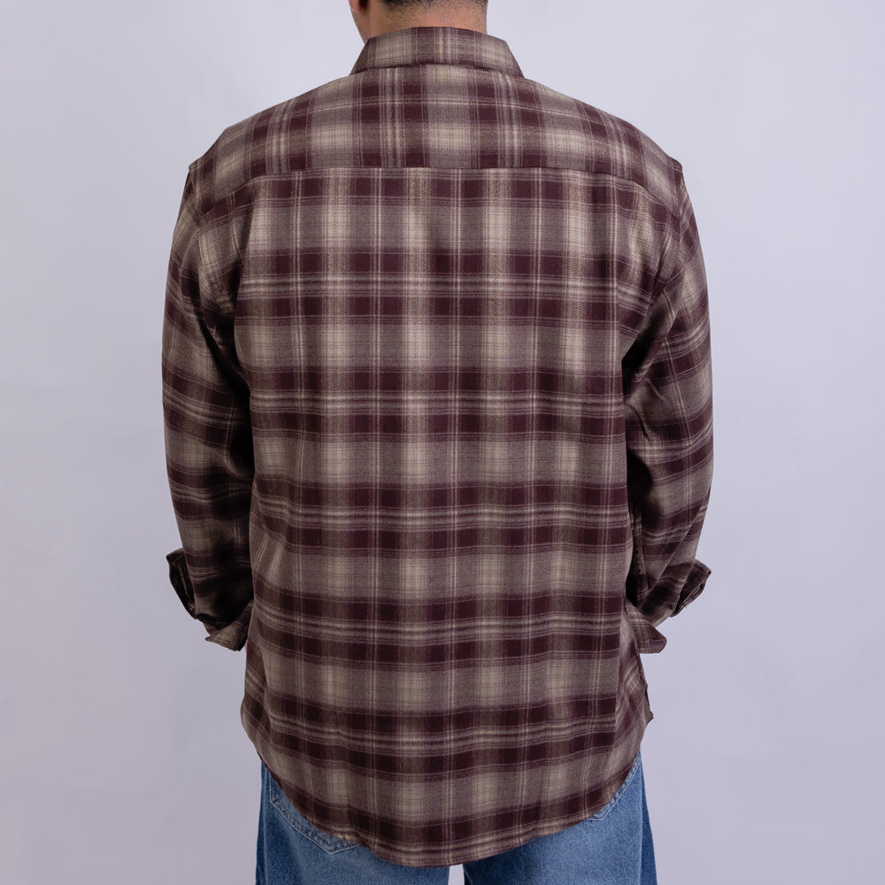 Relaxed Fit Flannel Long Sleeve Shirt for Men