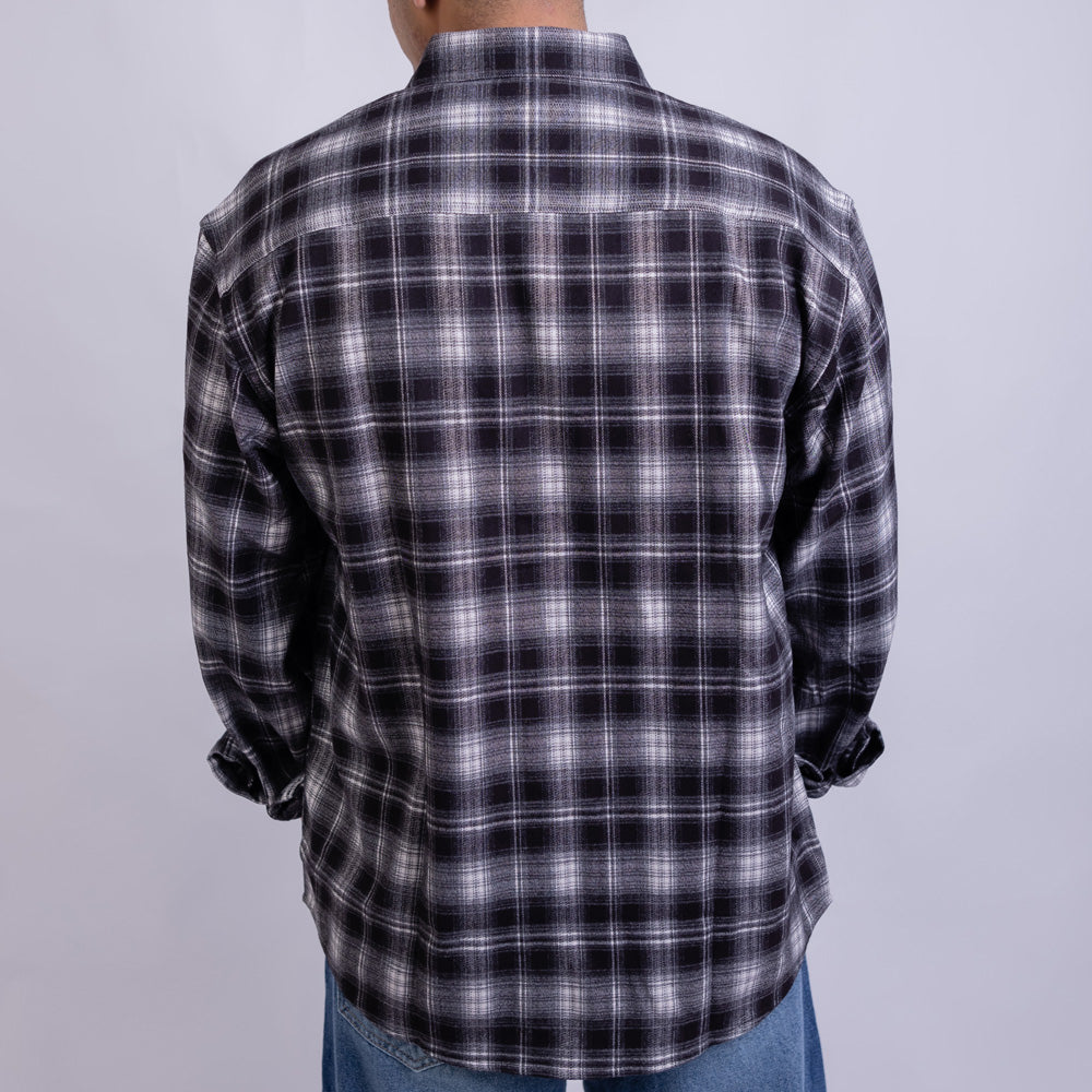 Relaxed Fit Flannel Long Sleeve Shirt for Men