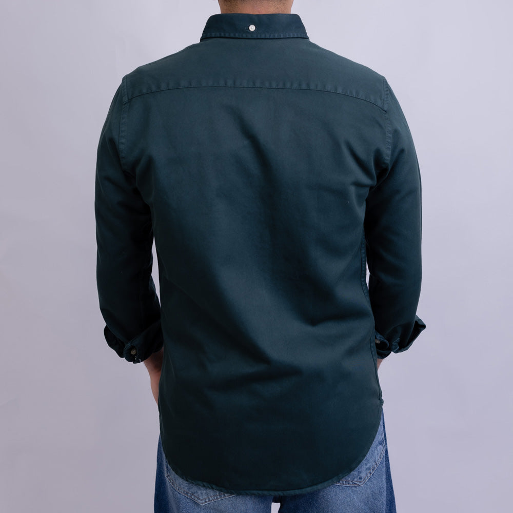 Slim Fit Gabardine Long Sleeve Shirt for Men