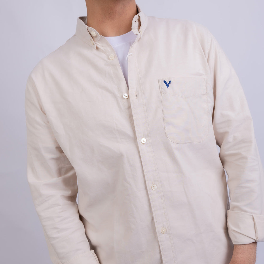 Regular Fit Oxford Long Sleeve Shirt for Men