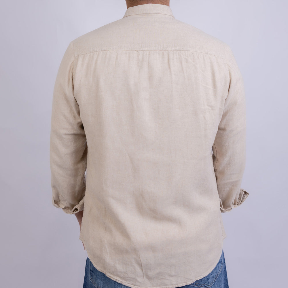 Regular Fit Linen Long Sleeve Shirt for Men