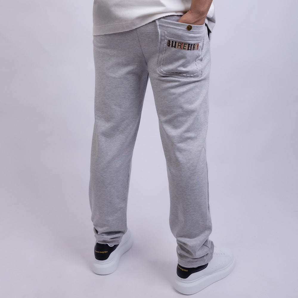 Wide Leg Cotton Sweatpants - B