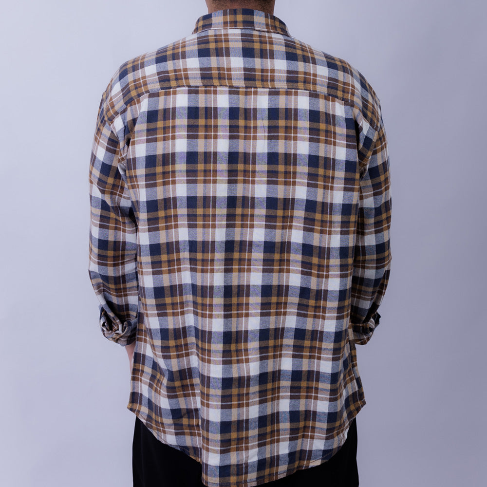 Relaxed Fit Flannel Long Sleeve Shirt for Men