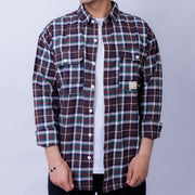 Relaxed Fit Flannel Long Sleeve Shirt for Men