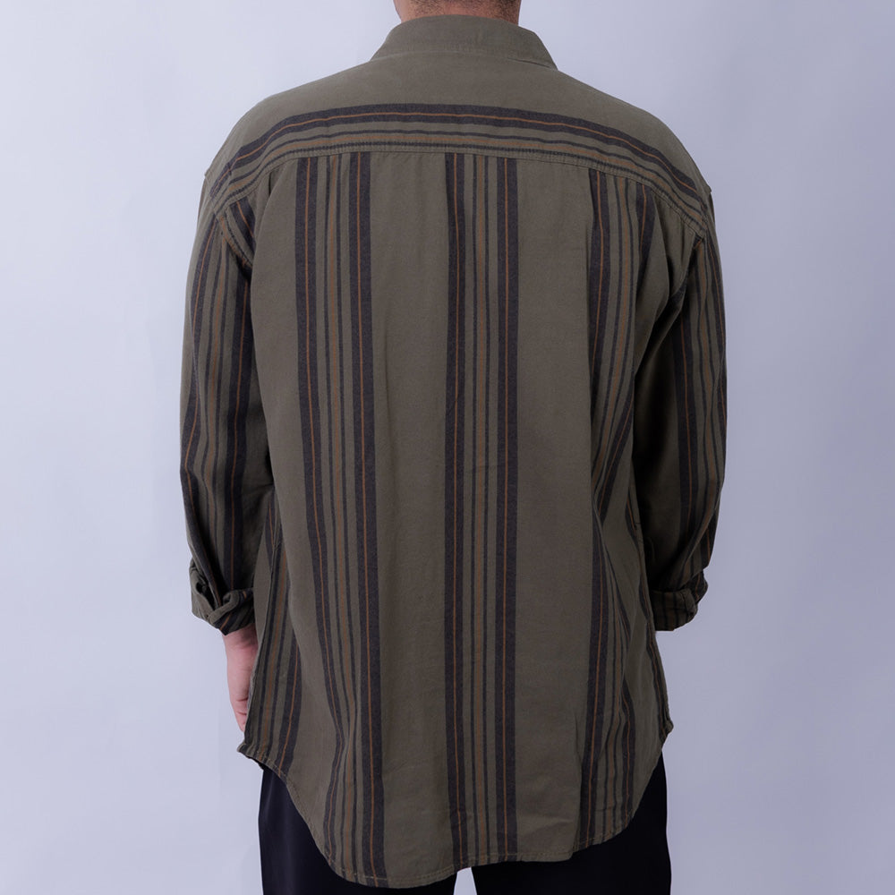 Relaxed Fit Cotton Long Sleeve Shirt for Men