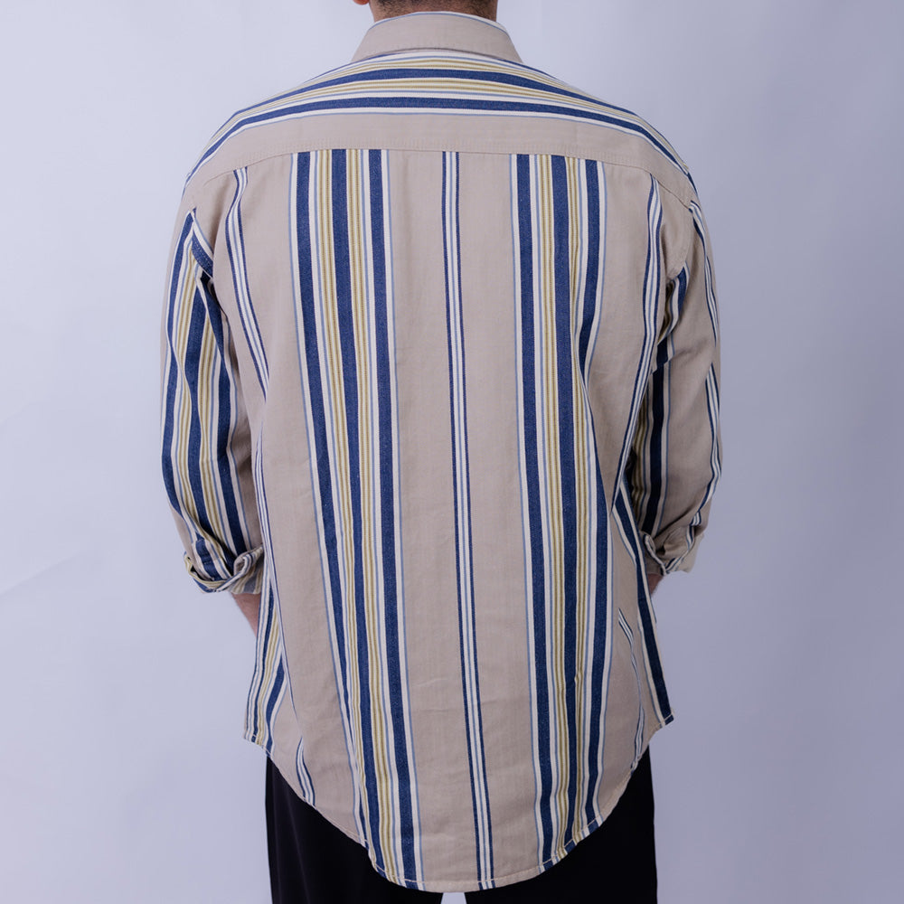 Relaxed Fit Cotton Long Sleeve Shirt for Men