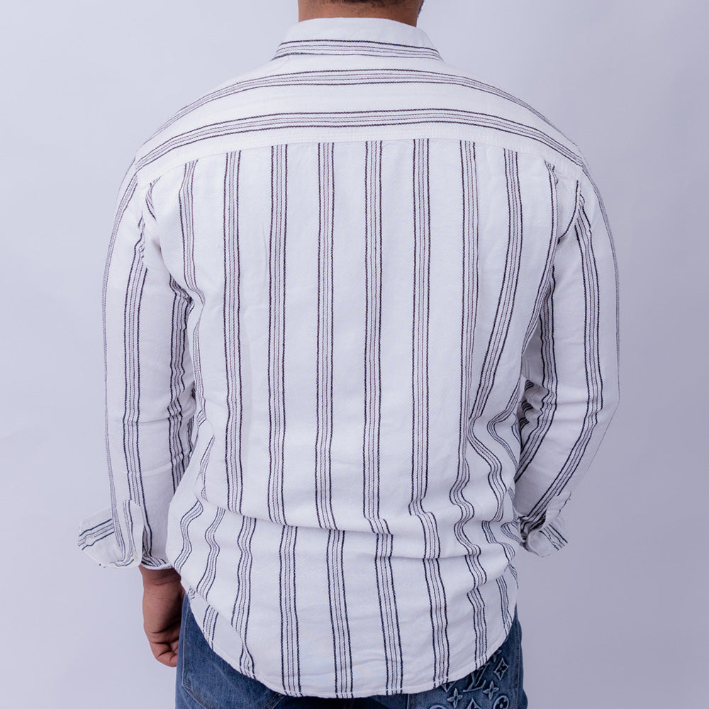 Relaxed Fit Cotton Long Sleeve Shirt for Men