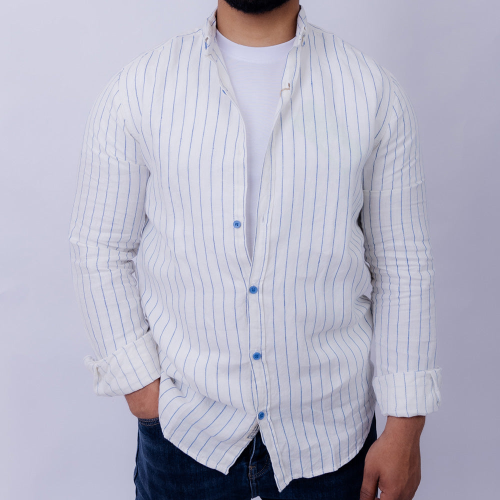 Regular Fit Linen Long Sleeve Shirt for Men