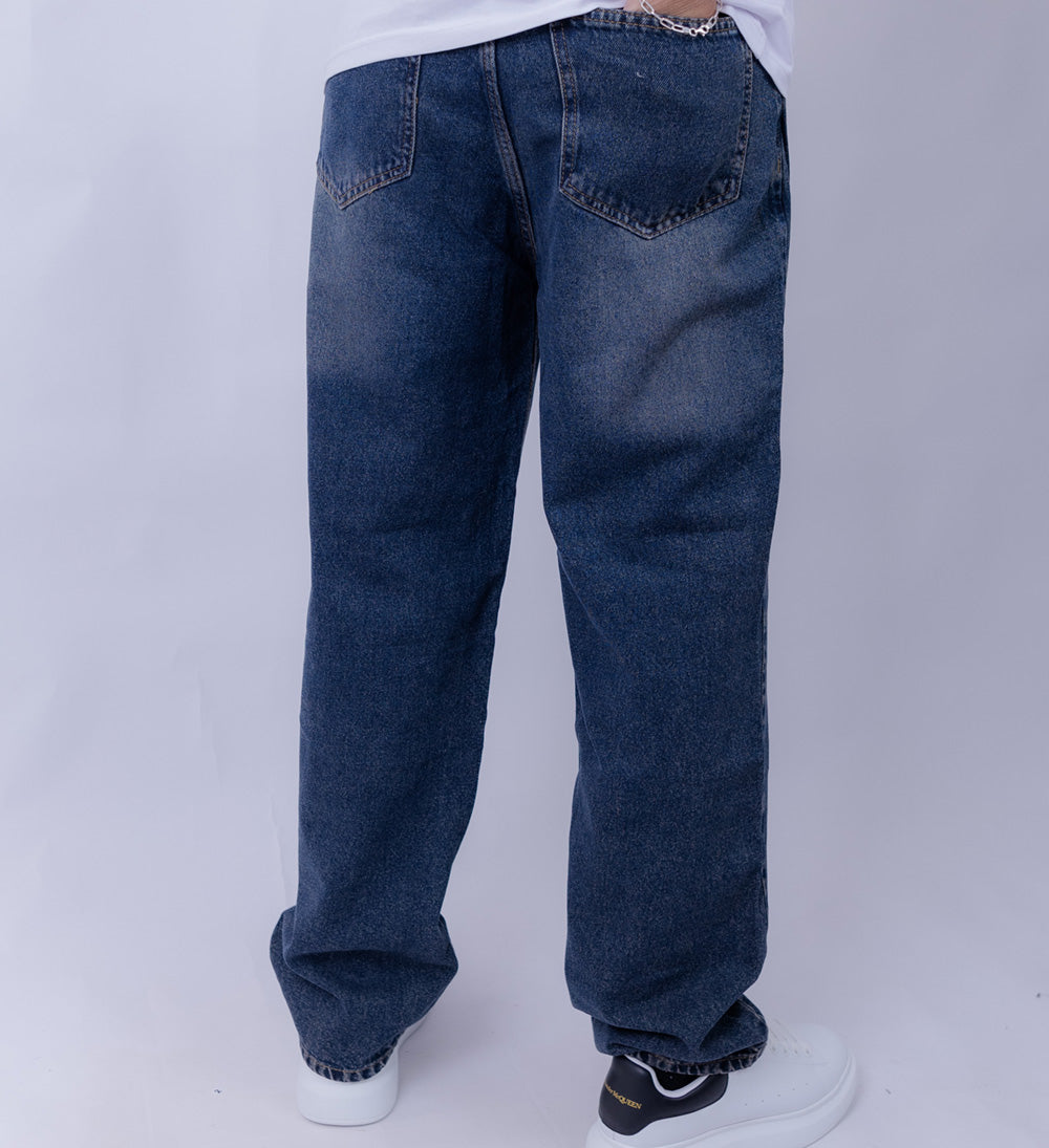 Baggy Wide-Leg Washed Denim Jeans MYLO