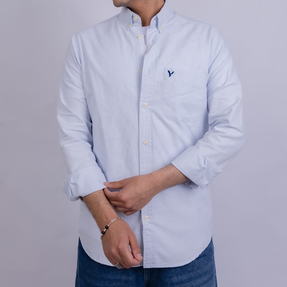 Regular Fit Oxford Long Sleeve Shirt for Men