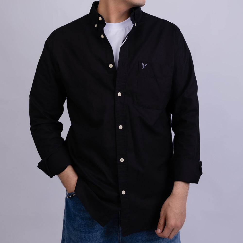 Regular Fit Oxford Long Sleeve Shirt for Men