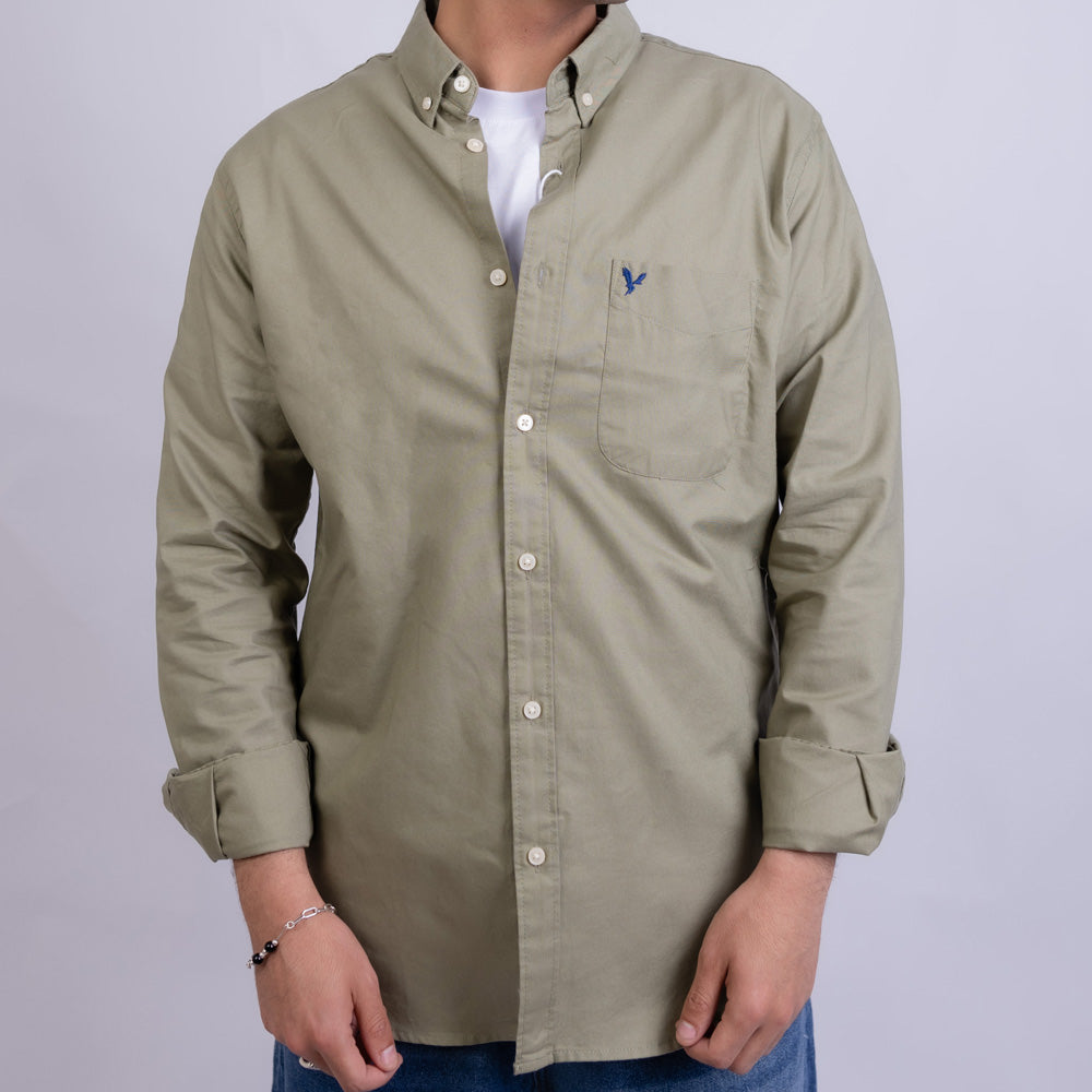 Regular Fit Oxford Long Sleeve Shirt for Men
