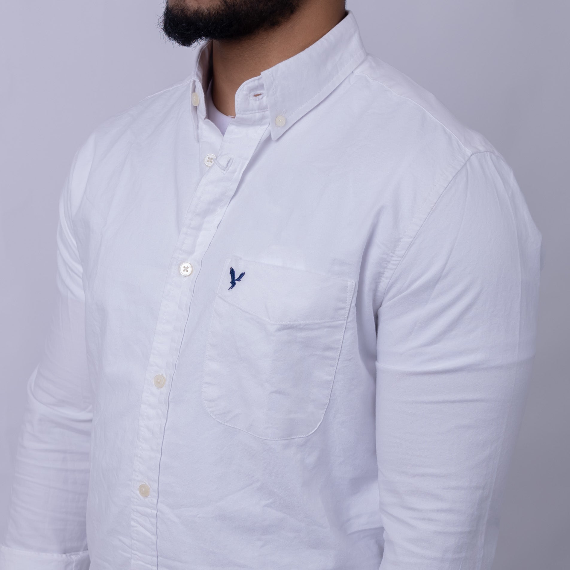 Regular Fit Oxford Long Sleeve Shirt for Men