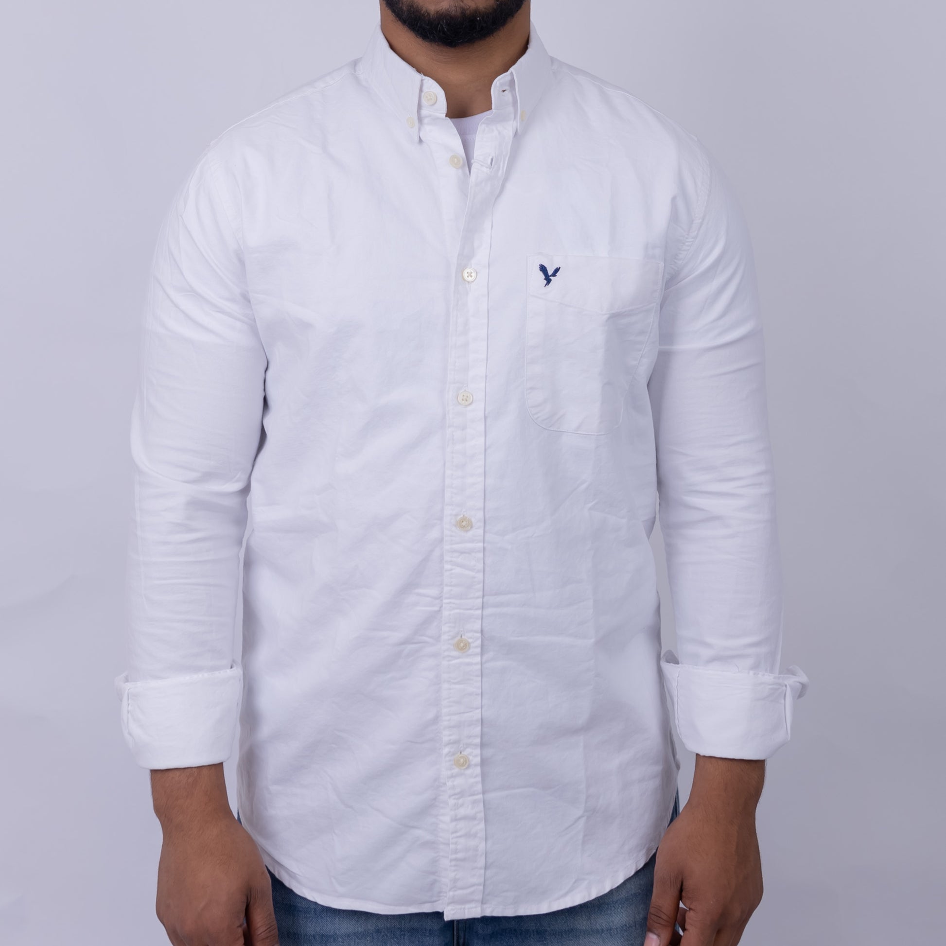 Regular Fit Oxford Long Sleeve Shirt for Men