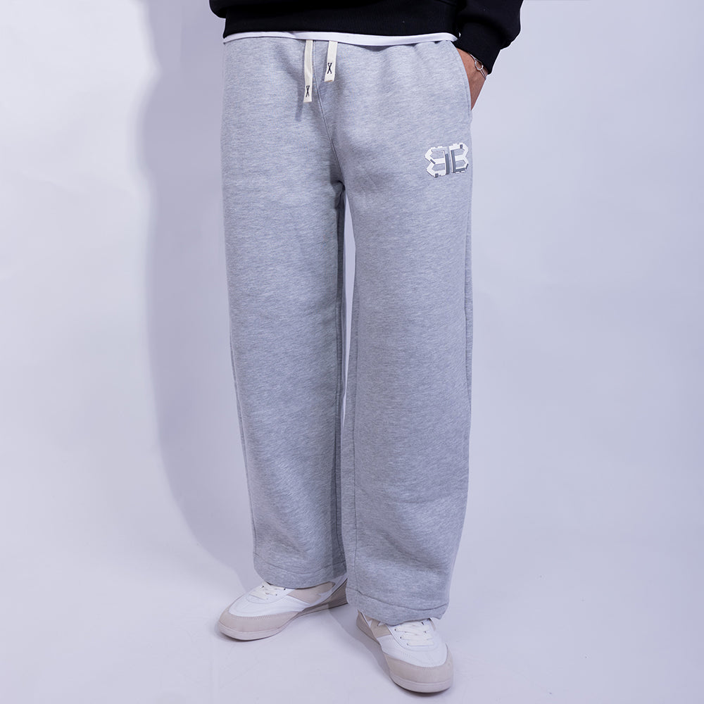 Wide Leg Relaxed Fleece Sweatpants - B