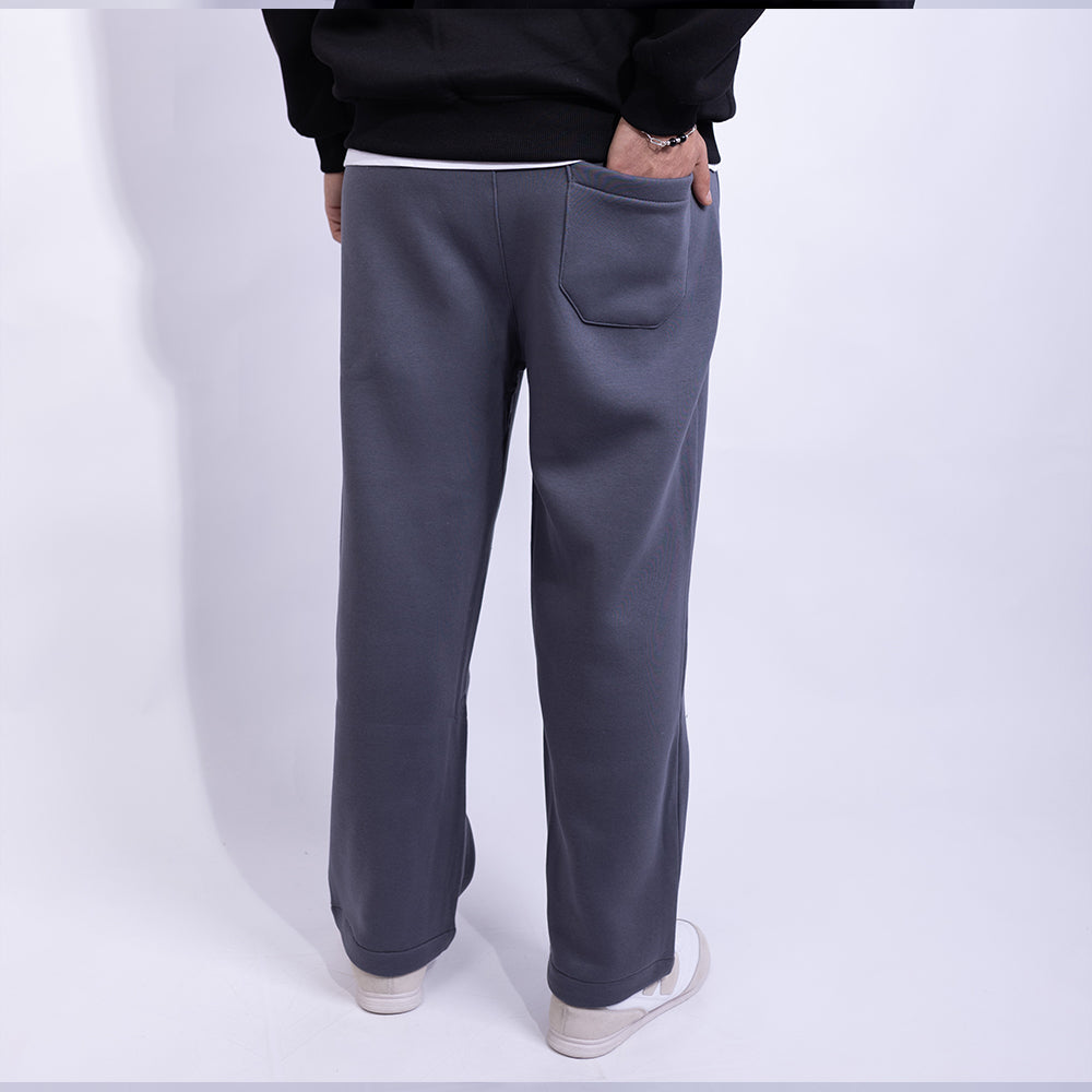 Wide Leg Relaxed Fleece Sweatpants - B