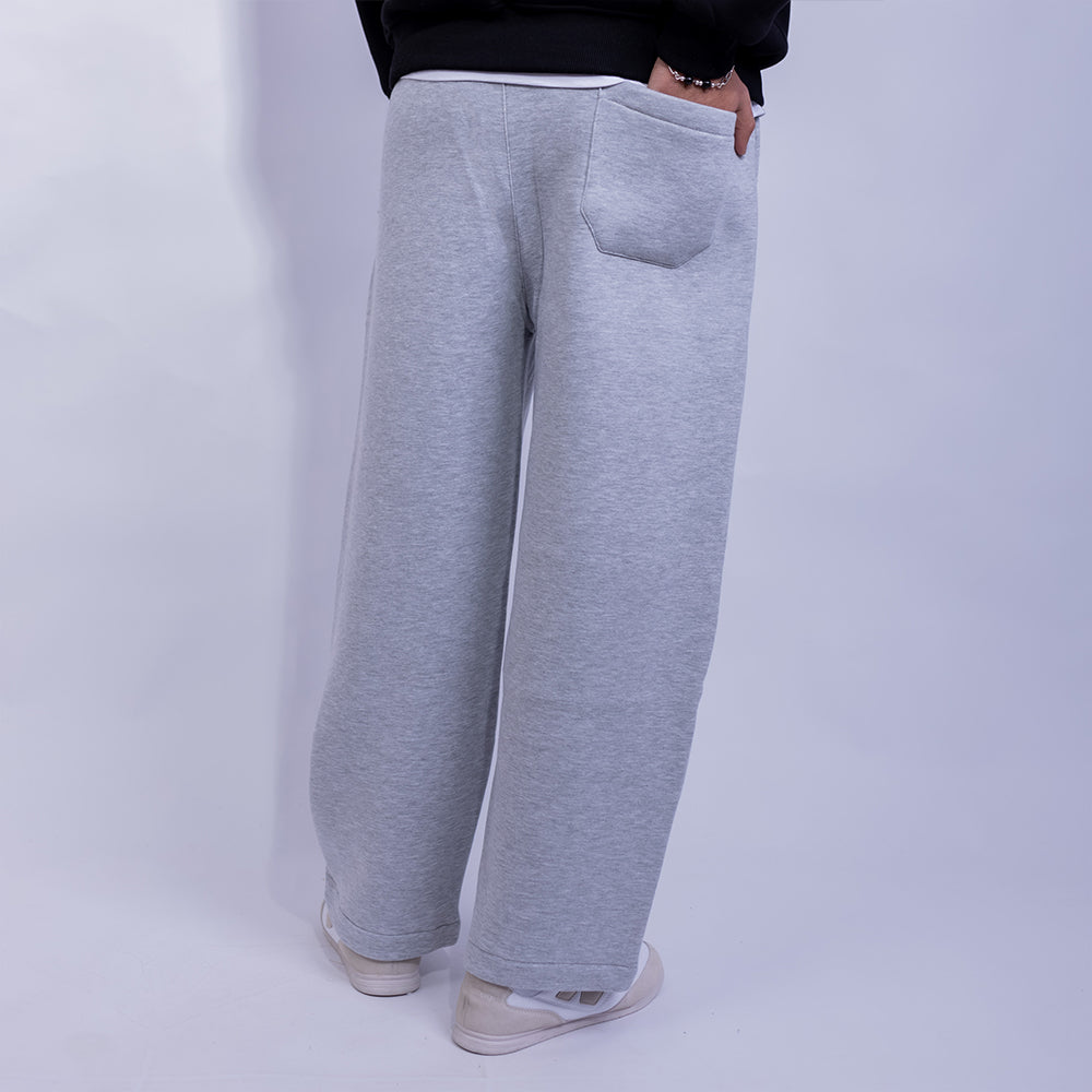 Wide Leg Relaxed Fleece Sweatpants - B