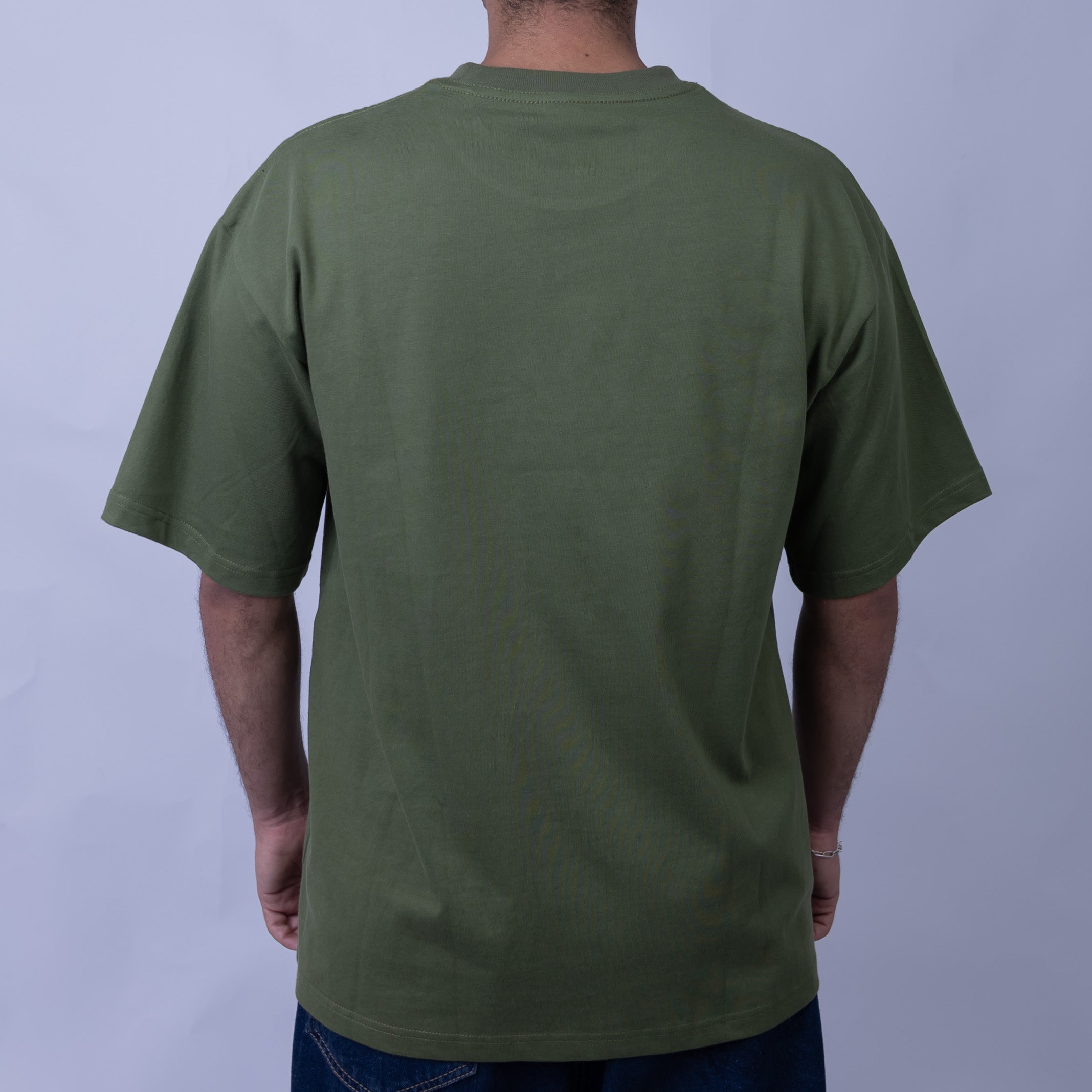 Oversized Men's Cotton Rubber Print Round Neck T-Shirt