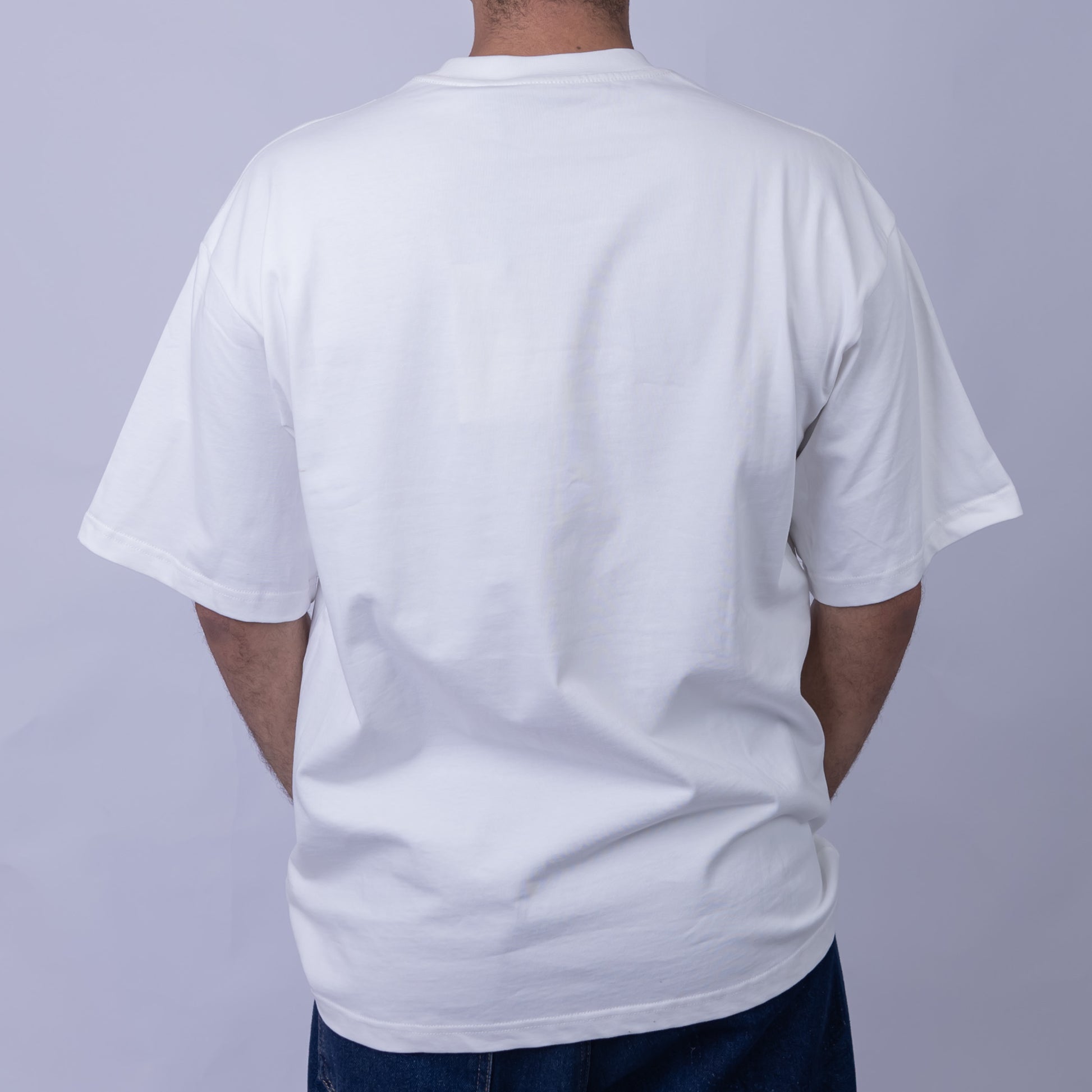 Oversized Men's Cotton Rubber Print Round Neck T-Shirt