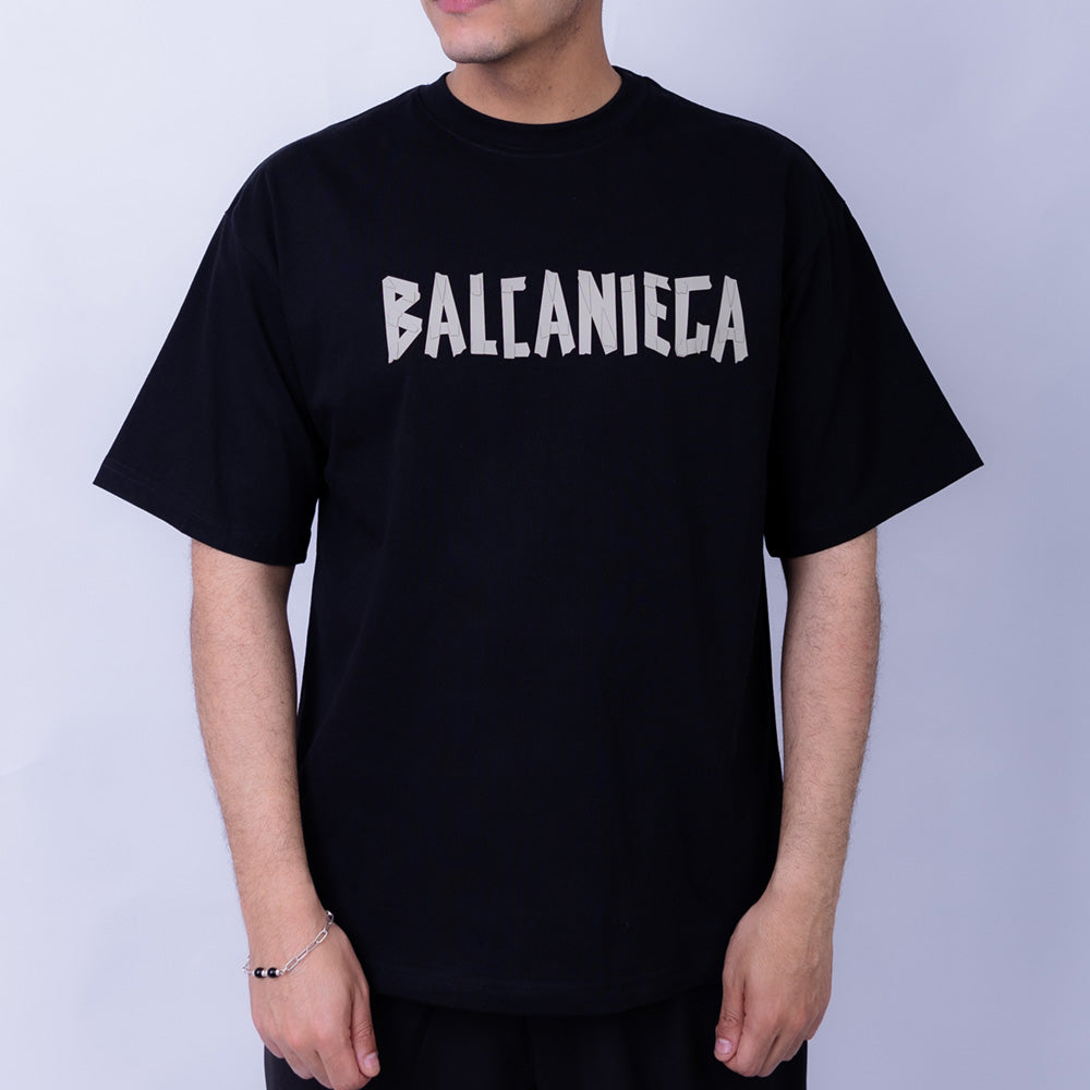 Oversized Men's Cotton Rubber Print Round Neck T-Shirt