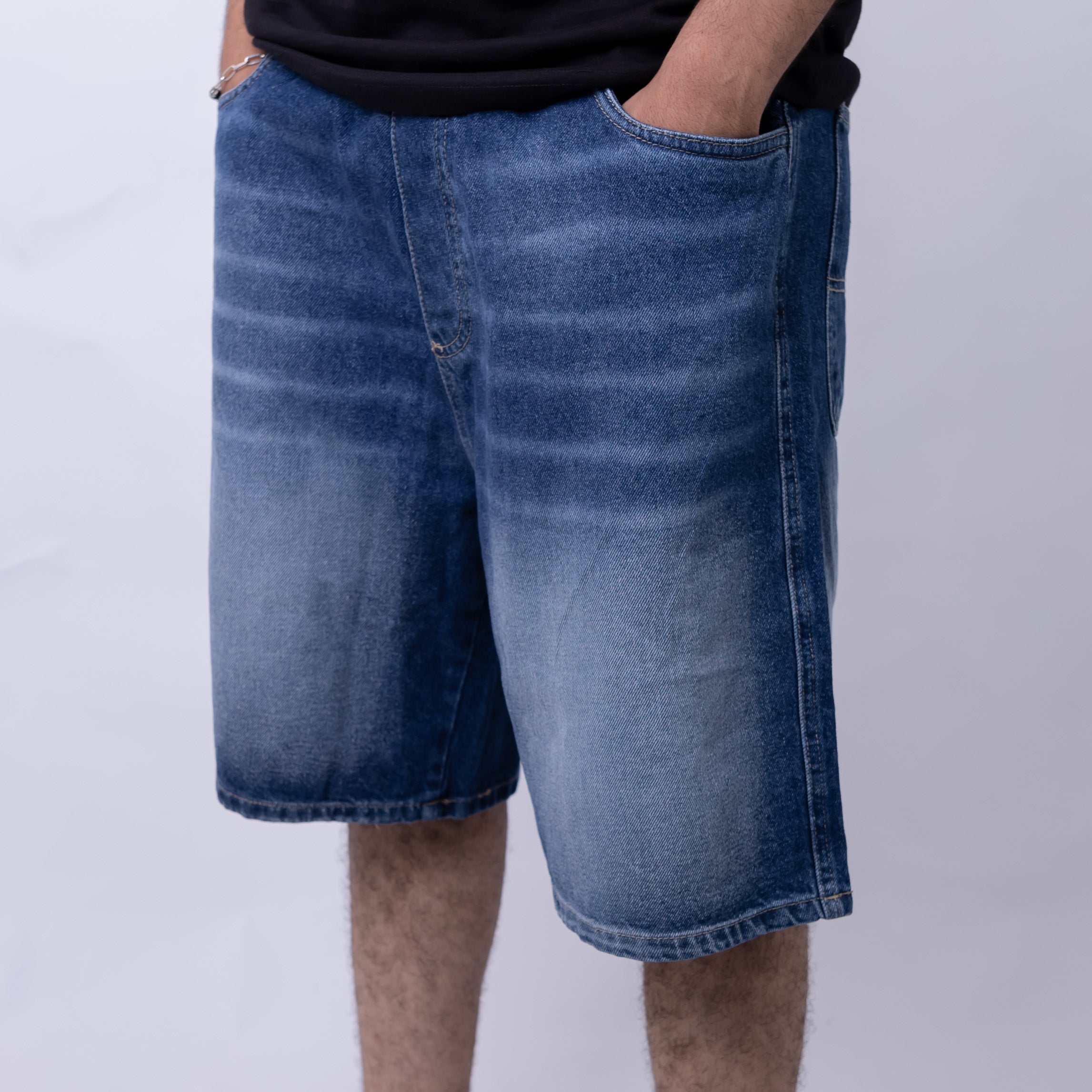 Baggy Fit Denim Shorts For Men's