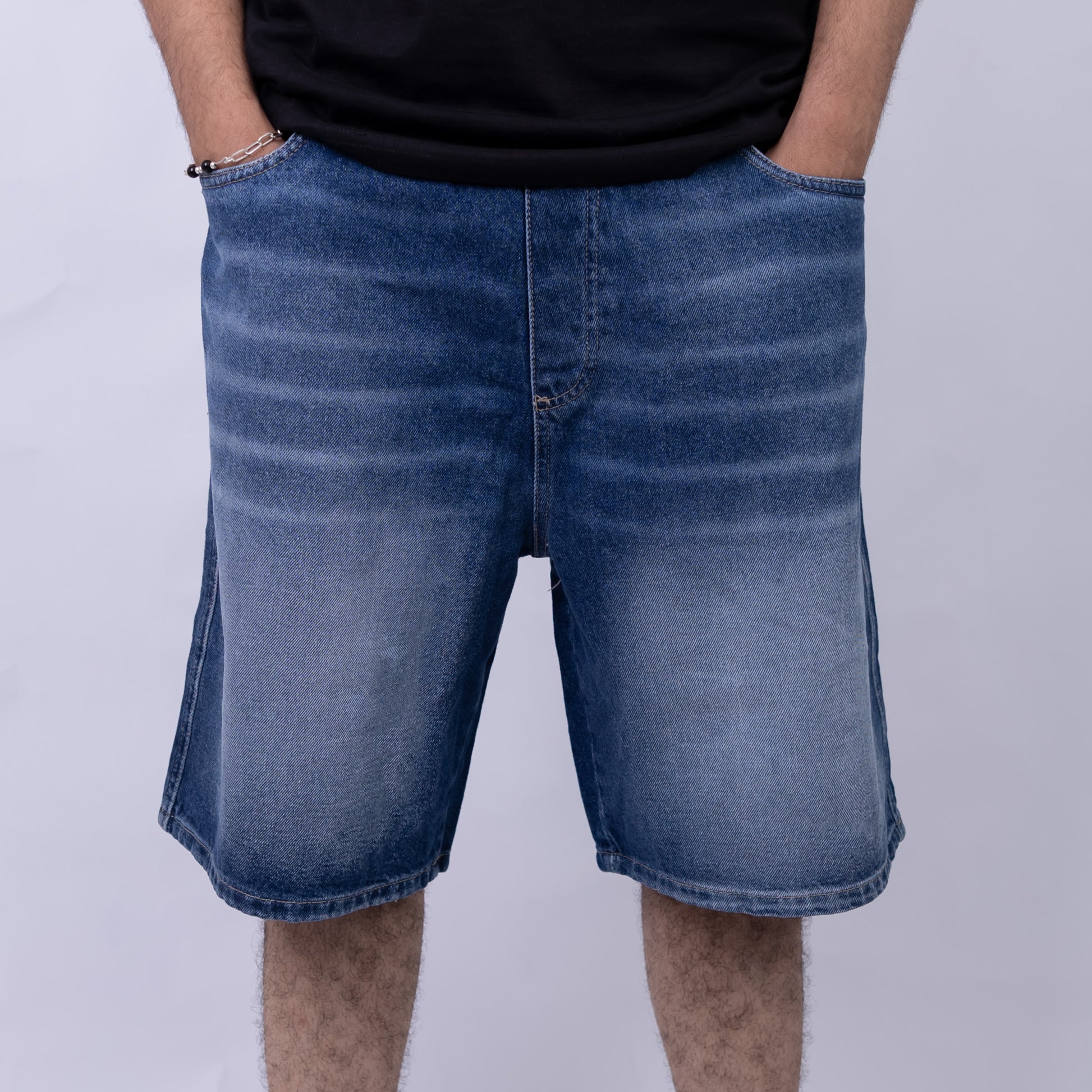 Baggy Fit Denim Shorts For Men's