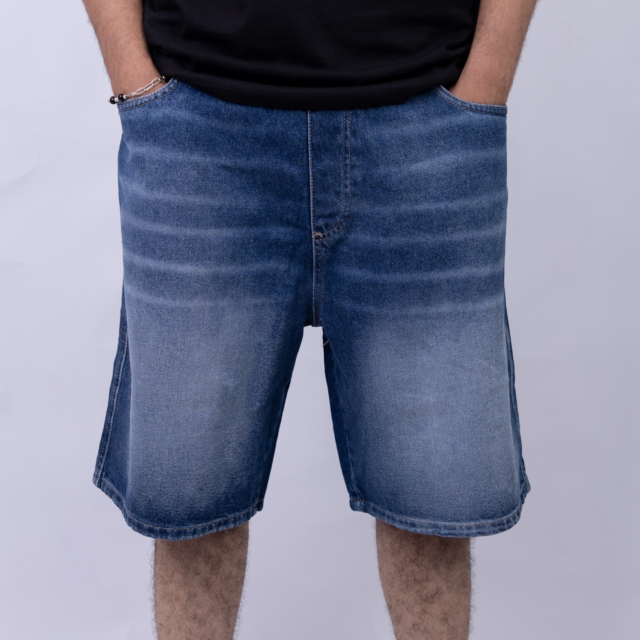 Baggy Fit Denim Shorts For Men's