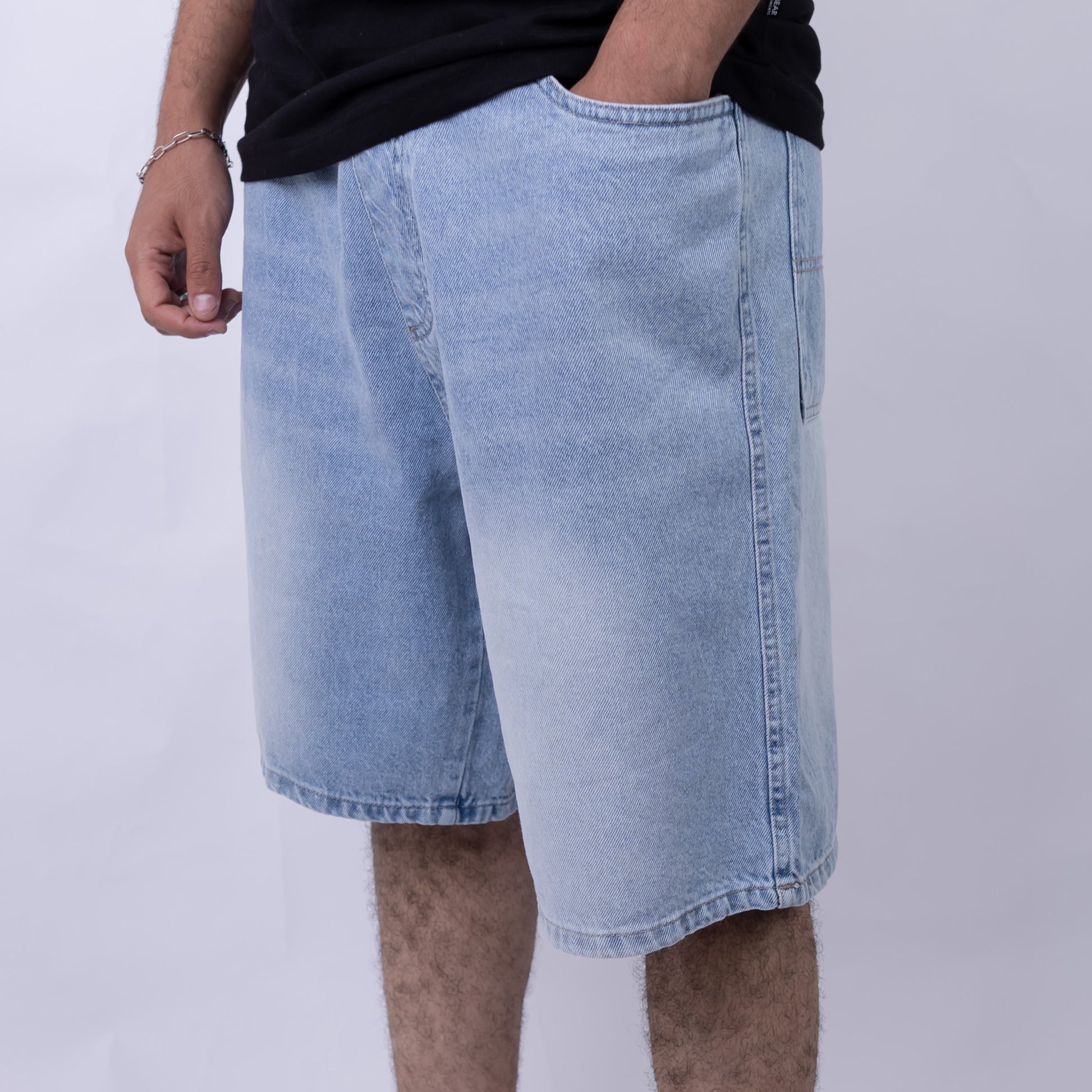 Baggy Fit Denim Shorts For Men's