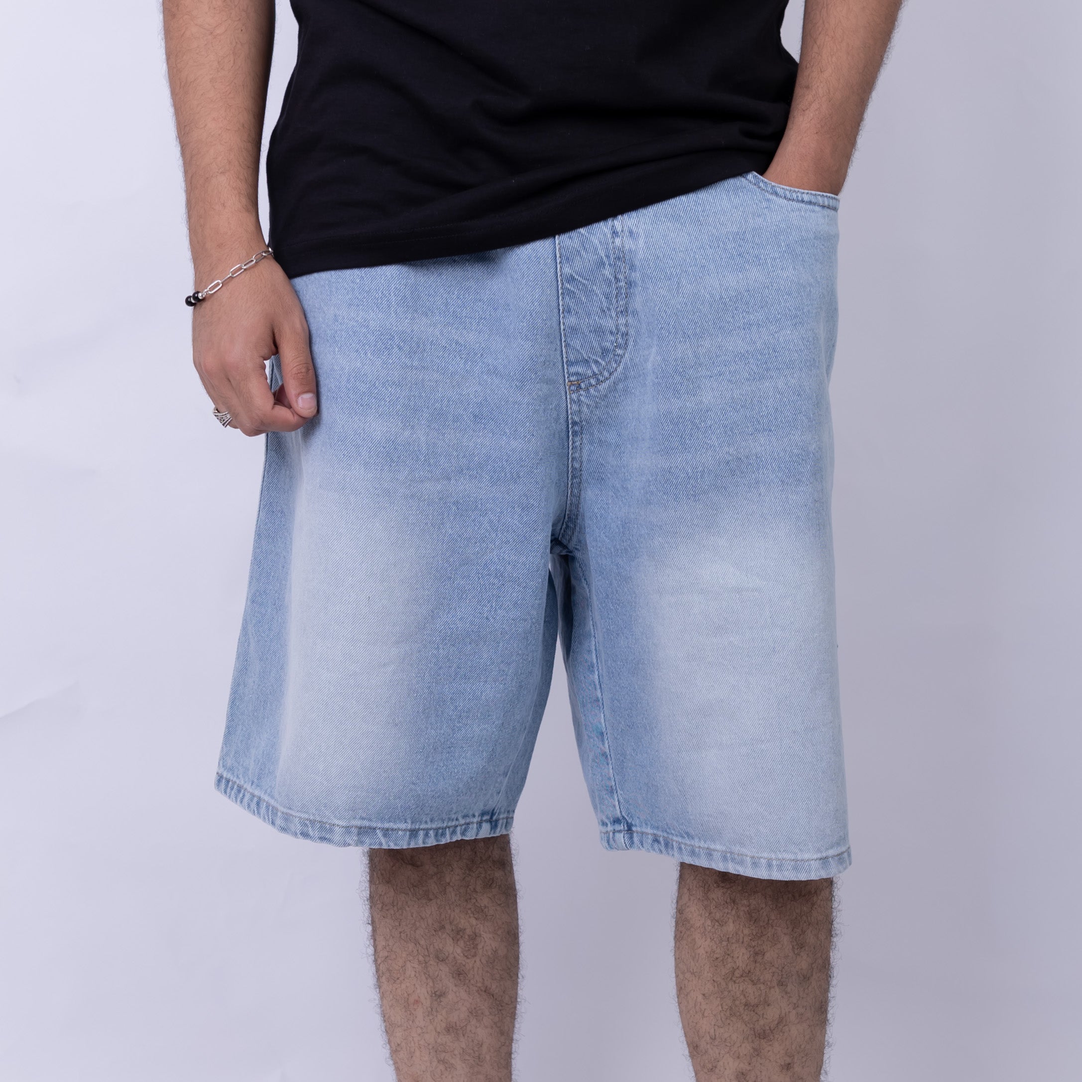 Baggy Fit Denim Shorts For Men's