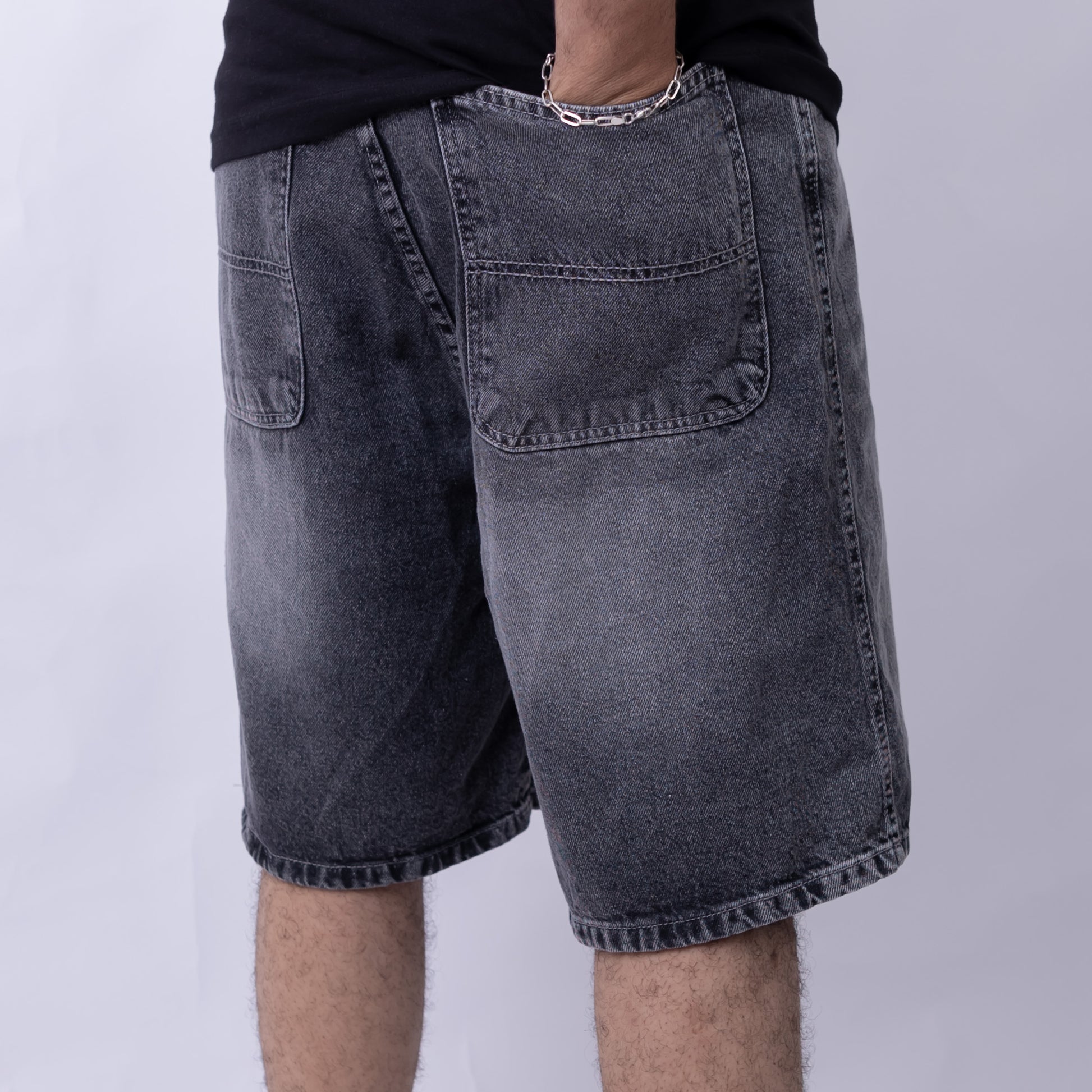 Baggy Fit Denim Shorts For Men's