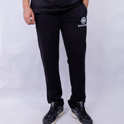 Wide Leg Fleece Sweatpants with Embroidered Logo for Men