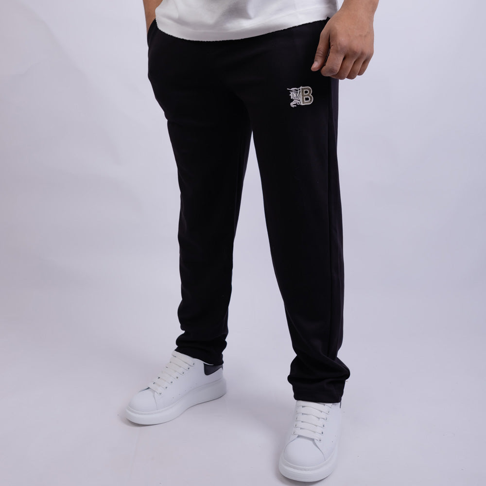 Wide Leg Cotton Sweatpants - B